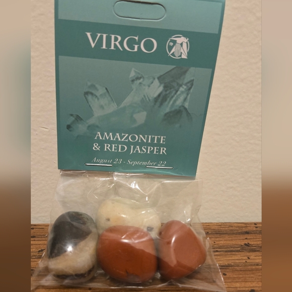 Other - Virgo Zodiac Amazonite and Red Jasper Stone Set